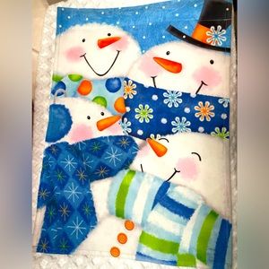 Snowman small garden flag